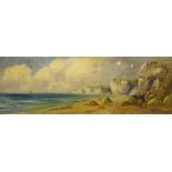 'Bempton Cliffs near Flamborough', oil on canvas signed by Aubrey Ramus (British fl.
