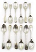 Set of six silver teaspoons by William Hutton & Sons London 1897 and a further set approx 11.