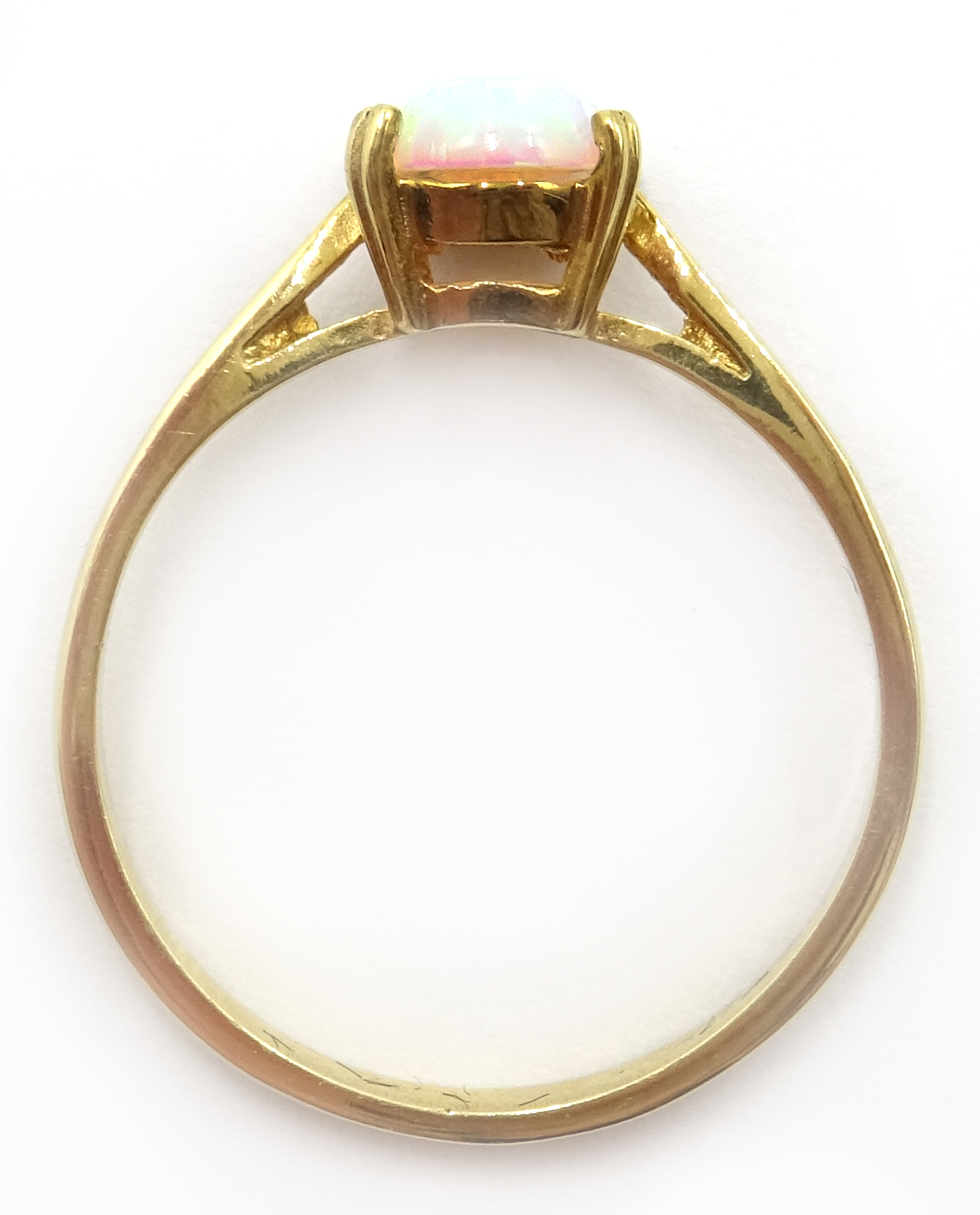 Silver-gilt single stone opal ring, - Image 3 of 3