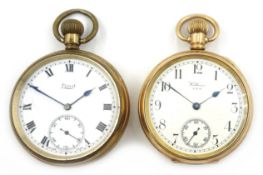 Gold plated Waltham pocket watch and one other Limit pocket watch