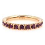 Rose gold on silver amethyst eternity ring,
