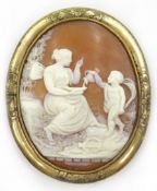 Cameo depicting Classical angel and cherub Condition Report 6cm x 4.
