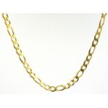 9ct gold flattened chain necklace hallmarked approx 7.