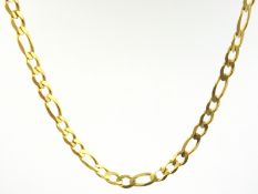 9ct gold flattened chain necklace hallmarked approx 7.