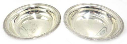 Pair of silver bowls with reeded borders by John Collard Vickery Birmingham 1909 diameter 18cm 14.