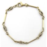 9ct rope twist and bar link bracelet, stamped 375, approx 6.