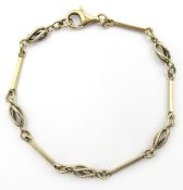 9ct rope twist and bar link bracelet, stamped 375, approx 6.