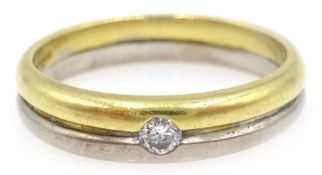 18ct white and yellow gold single stone diamond ring by Peter Brewer of Scarborough,