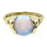 9ct gold single stone opal ring, hallmarked Condition Report Size L-M, approx 2.