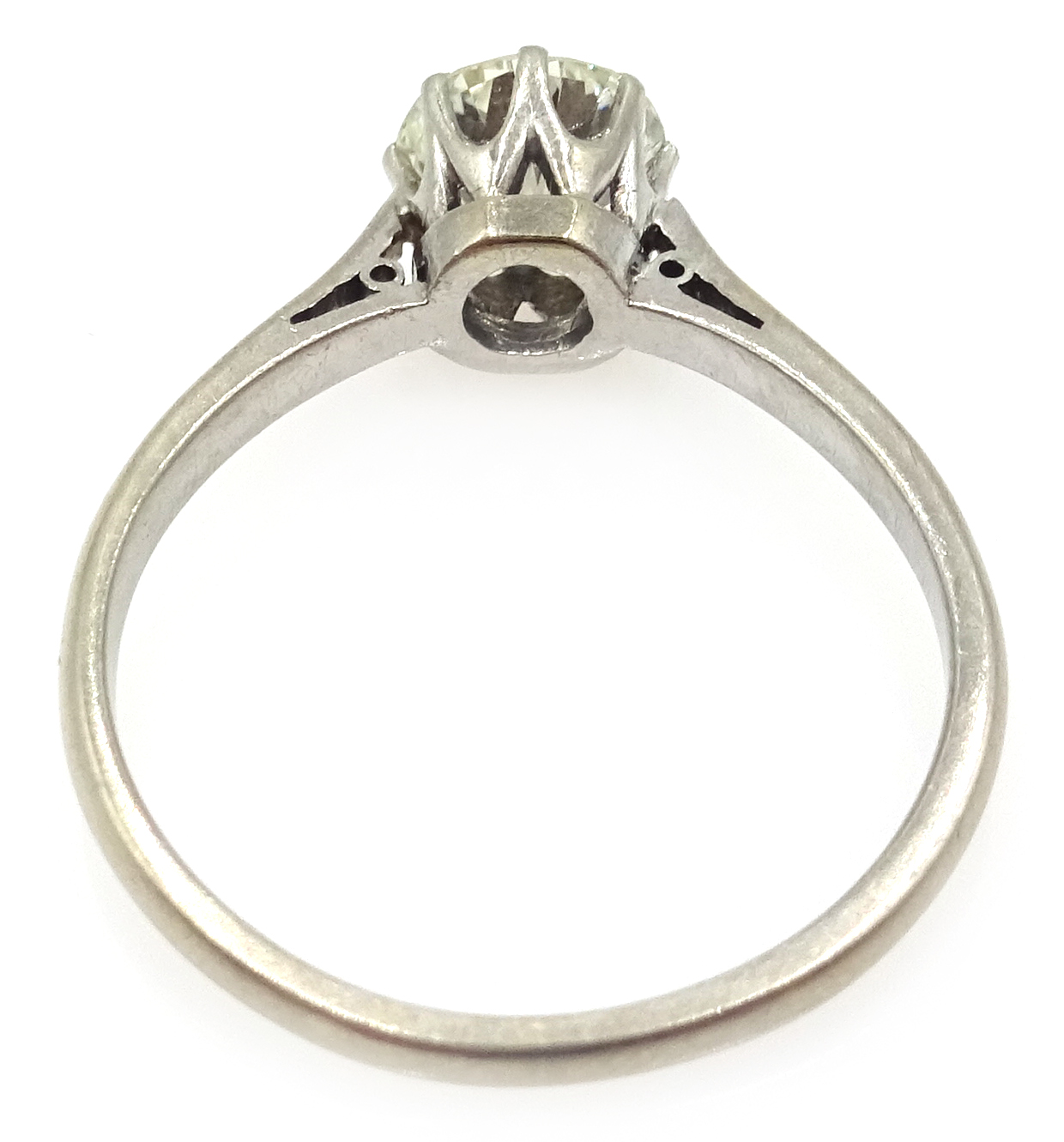 White gold brilliant cut diamond solitaire ring, stamped 18ct&Plat, diamond approx 1. - Image 4 of 5