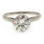 White gold brilliant cut diamond solitaire ring, stamped 18ct&Plat, diamond approx 1.