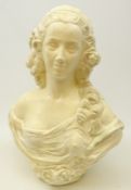 Classical bust of a woman in shawl, H53cm Condition Report <a href='//www.
