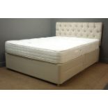 5' Kingsize divan bed with deeply buttoned upholstered headboard and 'Rest Assure pocket 1000