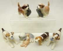 Five Royal Copenhagen dogs from the Mini Collection, Basset Hound 750,