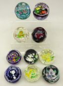 Ten Caithness Commemorative paperweights including Four Nations, Duke of Edinburgh,