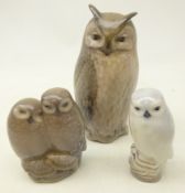 Three Royal Copenhagen Owls; model no.