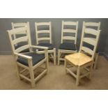 Set six painted ladder back chairs, (5+1) Condition Report <a href='//www.