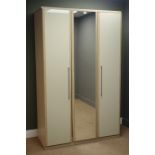 Alpine Dakar oak triple wardrobe with central full length mirror, W121cm, H194cm,