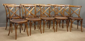 Set ten Oka Camargue bentwood style chairs with X shaped backs Condition Report