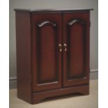 Mahogany cabinet, two shaker style doors enclosing fitted interior, shaped plinth base, W66cm,