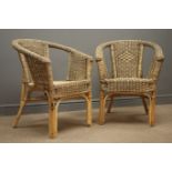 Pair wicker armchairs, W62cm Condition Report <a href='//www.davidduggleby.