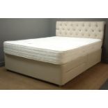 5' Kingsize divan bed with deeply buttoned upholstered headboard and 'Rest Assure pocket 1000