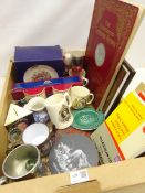 Collection of Commemorative ware including mugs, pewter tankard, dolls,