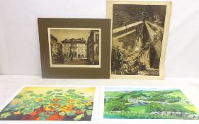 Collection of prints including Britannia Rules the Waves, lithograph after Frank Brangwyn, Rome,