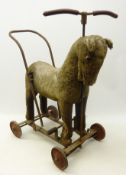 Vintage Merrythought plush push-along toy Horse,