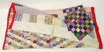Cot patchwork quilt, W85cm, L97 and patchwork panel,