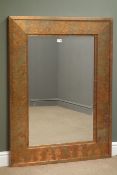 Acid washed copper framed mirror with bevelled plate,