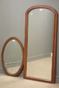 Victorian mahogany arch top wall mirror (W60cm,