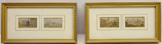 The Regal Set, four George Baxter needle-box prints each 2.5cm x 4.