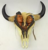 Large limited edition buffalo skull sculpture by Neil J.