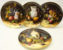 Set of four Coalport limited edition 'Still Life of Fruit' plates by Malcolm Harnett with