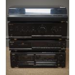 Sherwood PS-1870 turntable, a Sherwood CD-3010R cd player, a Sherwood AI-2010 amplifier,