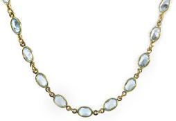 18ct gold and oval topaz link necklace, hallmarked Condition Report length = 40cm,