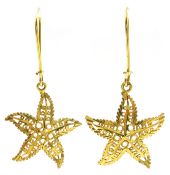 23ct gold (tested) starfish pendant ear-rings Condition Report Approx 2.