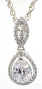 Silver cubic zirconia dress pendant stamped 925 Condition Report <a href='//www.