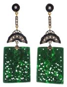Pair of patterned jade,