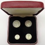 Great British King George VI 1937 Maundy money set; fourpence, threepence, twopence and penny,