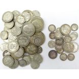 Approximately 240 grams of pre 1947 Great British silver coinage and a small quantity of pre 1920