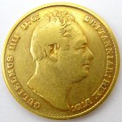 William IV 1832 gold full sovereign