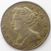 Queen Anne, pre union 1703 sixpence coin,