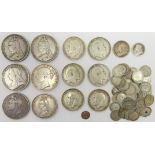 Collection of Great British pre 1920 silver coinage including; 1821, 1845, 1888,