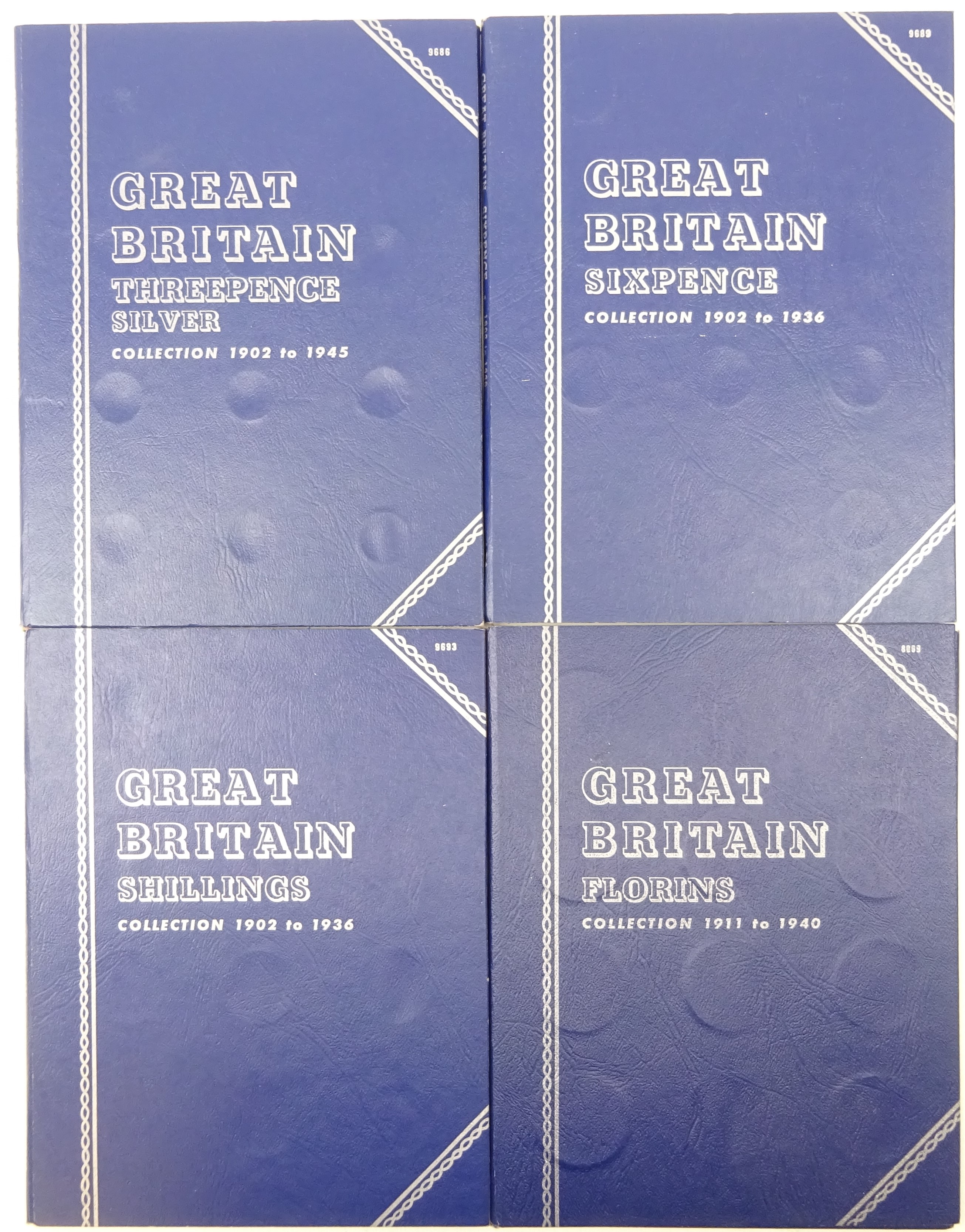 Four Whitman folders, 'Great Britain Florins collection 1911 to 1940', missing 1927,