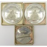 Three commemorative medals by Ottley,