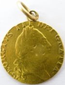 George III 1788 gold 'spade' Guinea on pendant mount, 8.