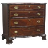 Early 19th century mahogany serpentine front chest,