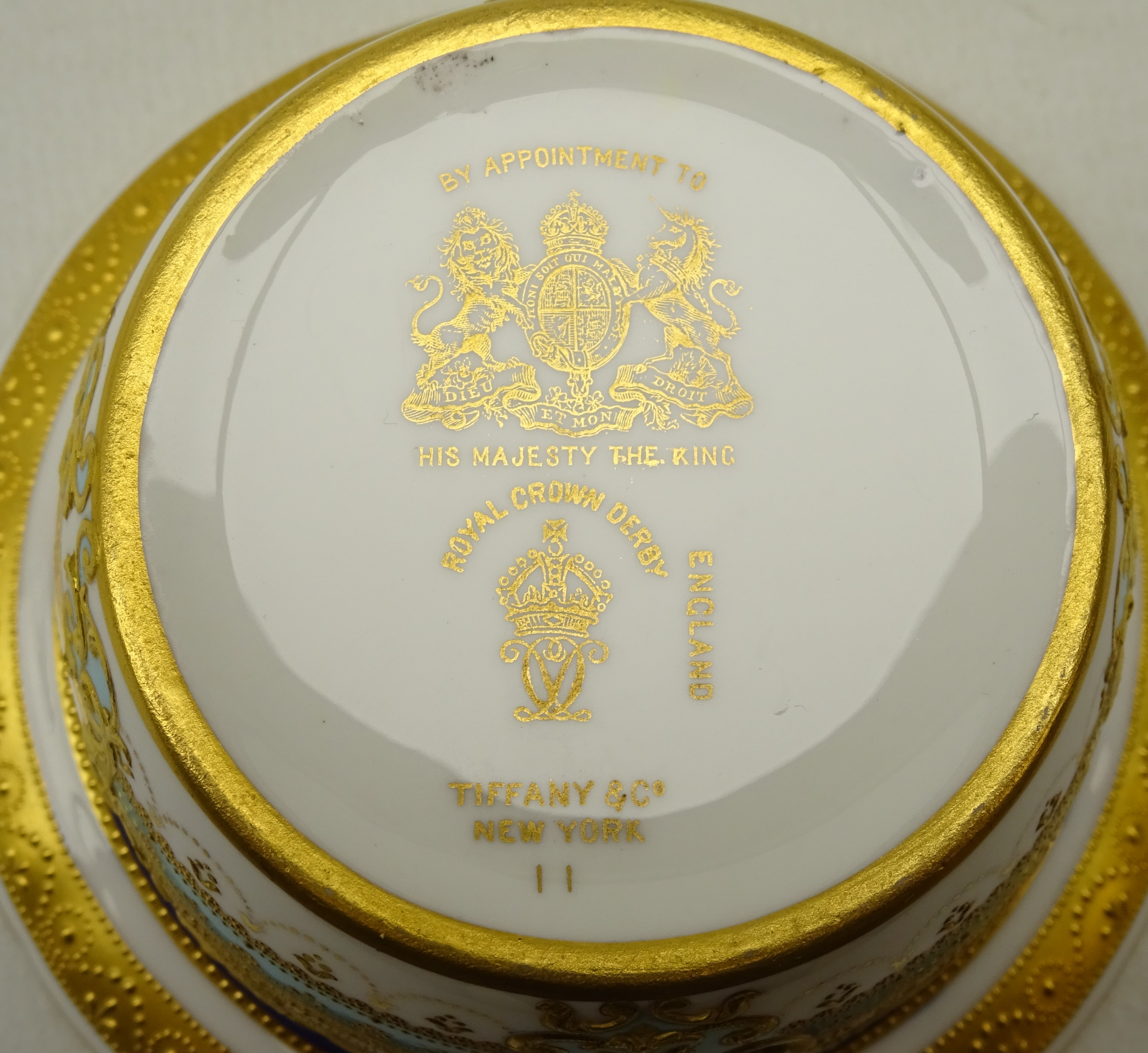 Royal Crown Derby ramekin and saucer from the Judge Elbert Henry Gary service, circa 1910, - Image 4 of 5